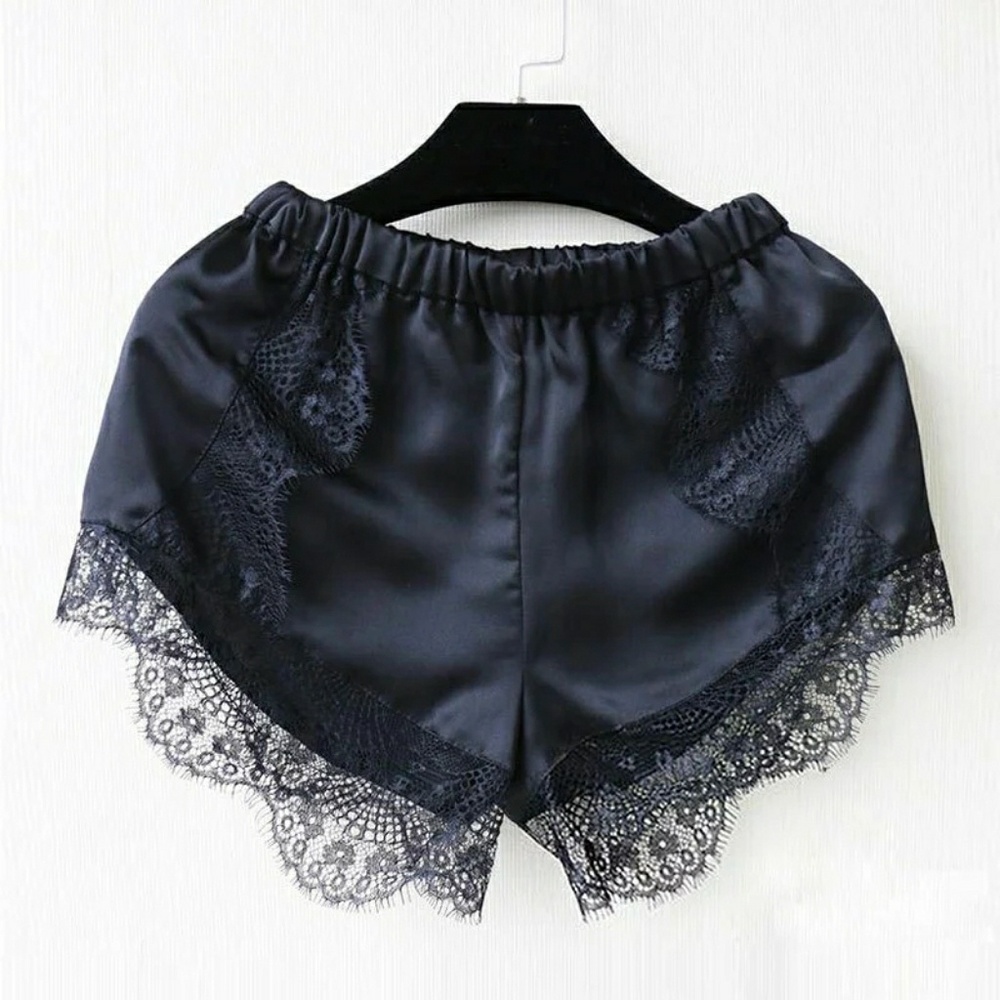 Restocked! Black Silky Lace Shorts